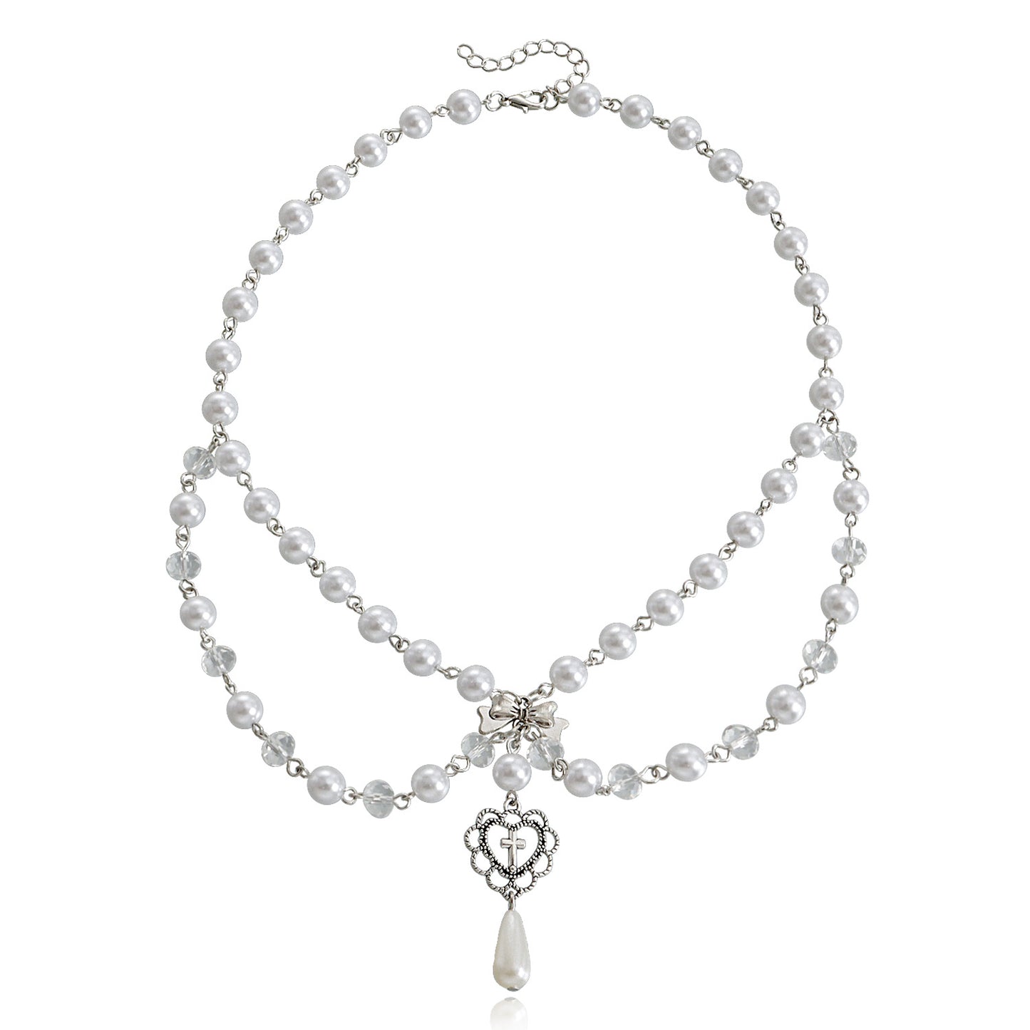 Double Layer Bright Pearl Necklace
