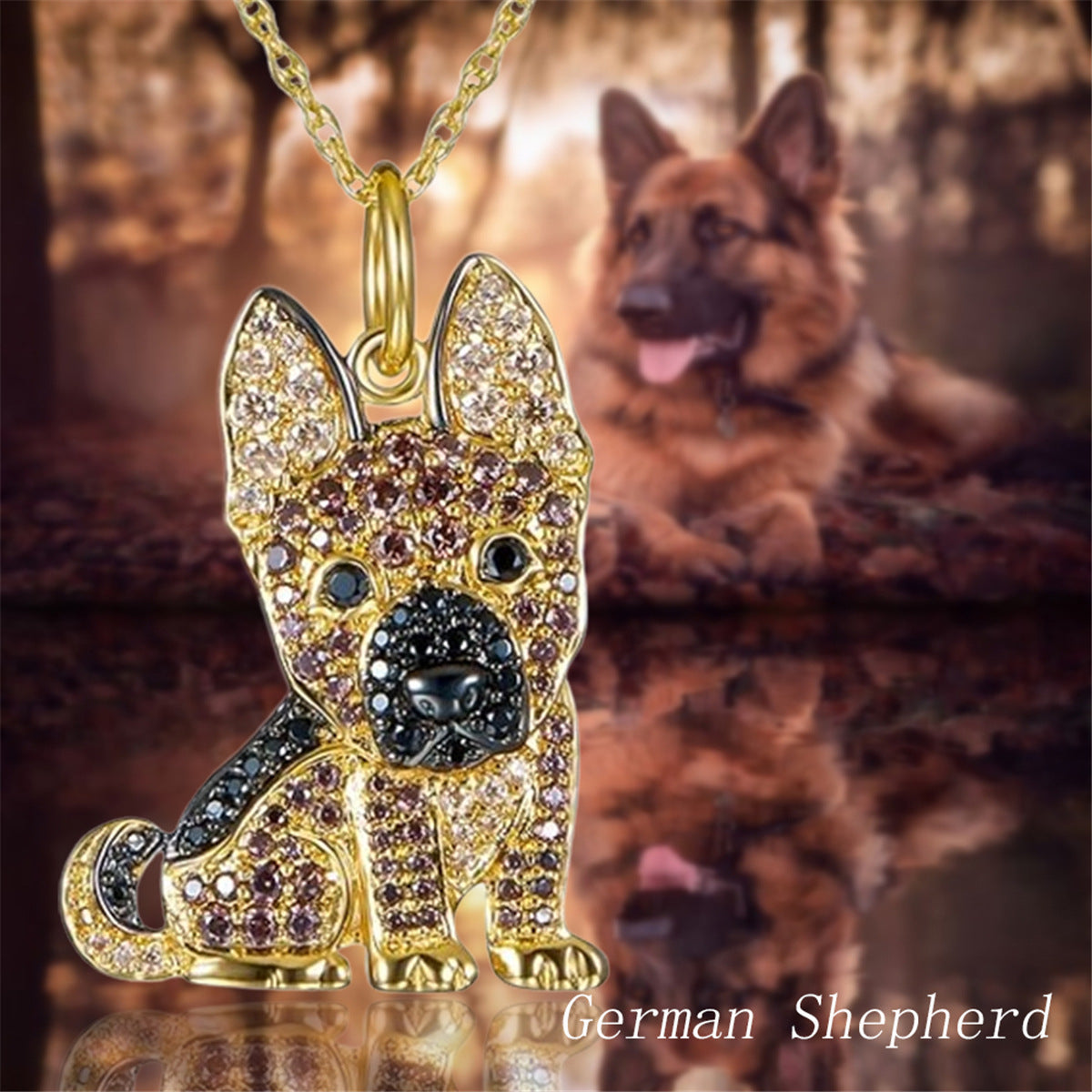 Handsome German Shepherd Dog Pendant Necklace