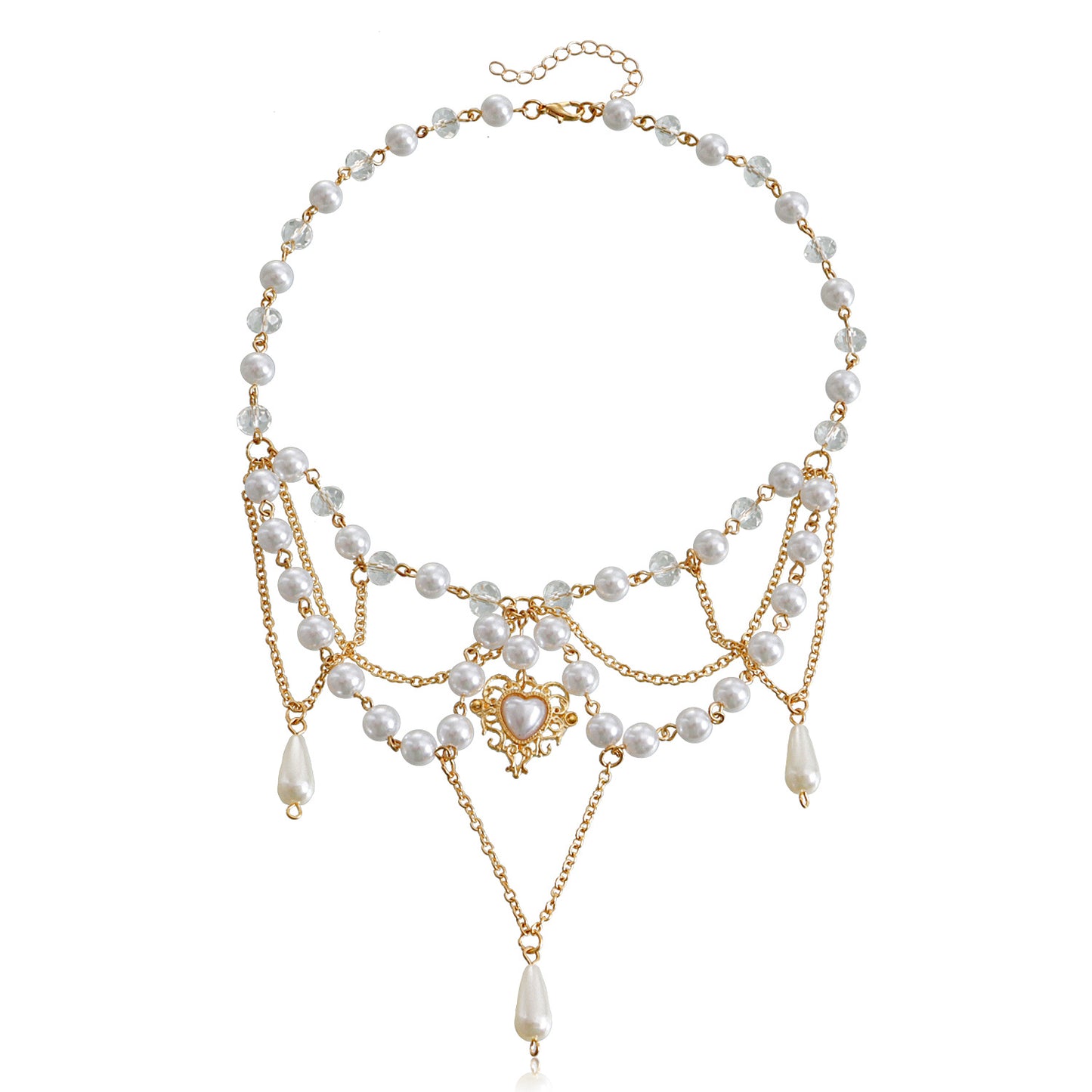 Double Layer Bright Pearl Necklace