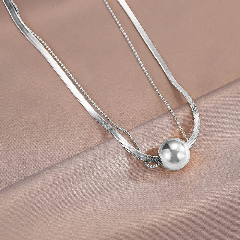 Women's Graceful And Fashionable Double-layer Good Fortune Ball Necklace